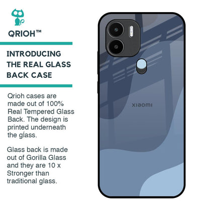 Navy Blue Ombre Glass Case for Redmi A1 Plus
