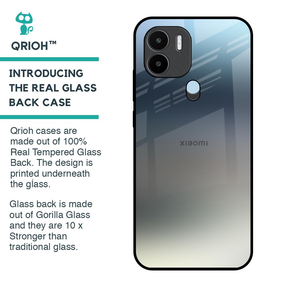 Tricolor Ombre Glass Case for Redmi A1 Plus