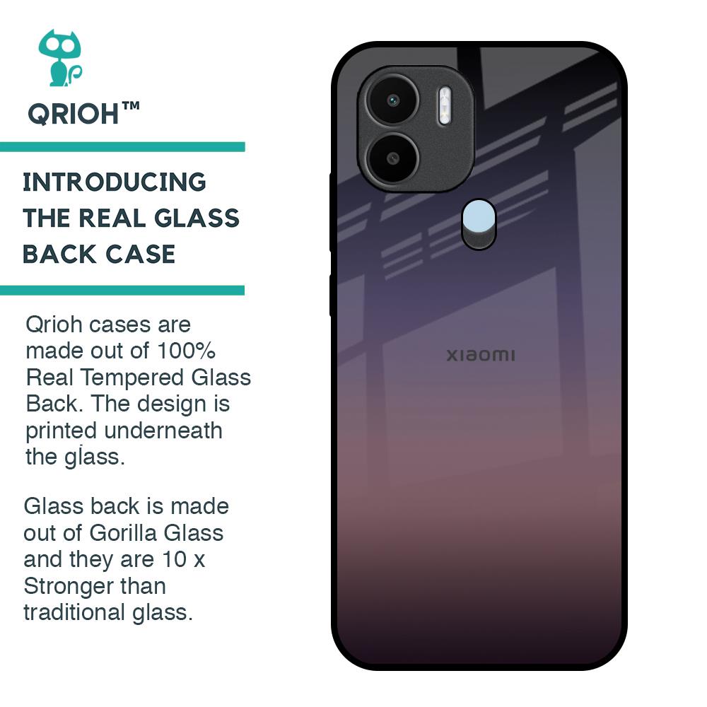 Grey Ombre Glass Case for Redmi A1 Plus