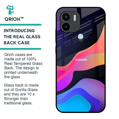 Colorful Fluid Glass Case for Redmi A1 Plus