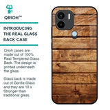 Wooden Planks Glass Case for Redmi A1 Plus