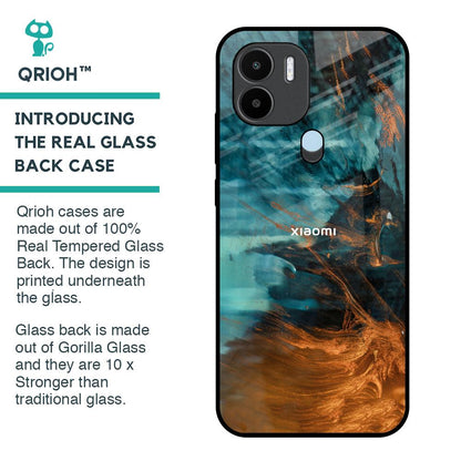 Golden Splash Glass Case for Redmi A1 Plus