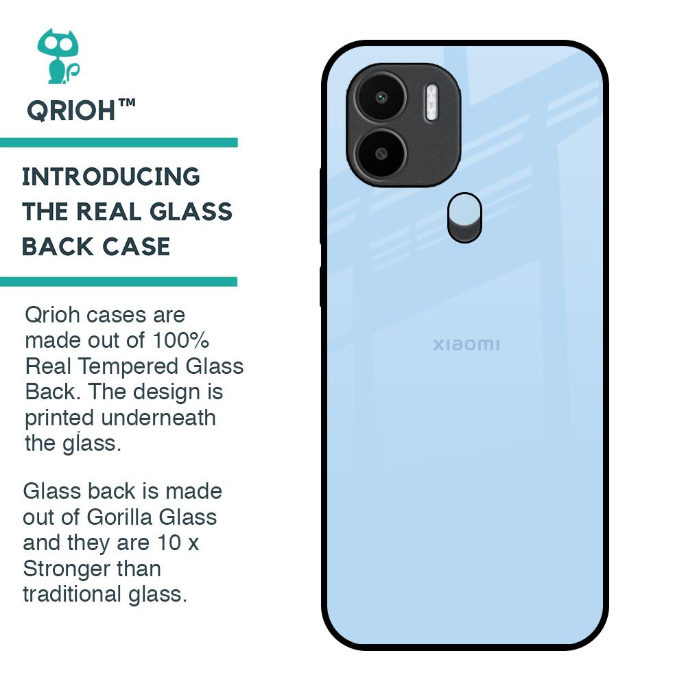 Pastel Sky Blue Glass Case for Redmi A1 Plus