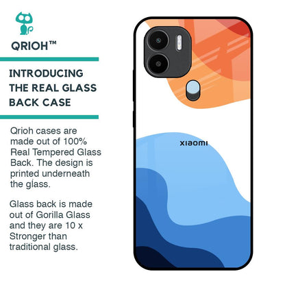 Wavy Color Pattern Glass Case for Redmi A1 Plus