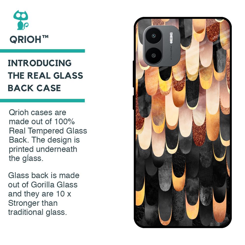 Bronze Abstract Glass Case for Redmi A1 Plus