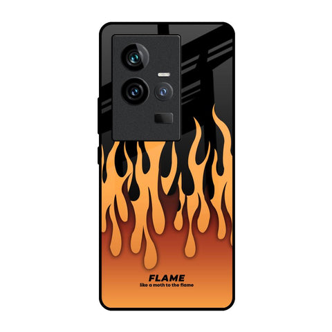 Fire Flame iQOO 11 Glass Back Cover Online