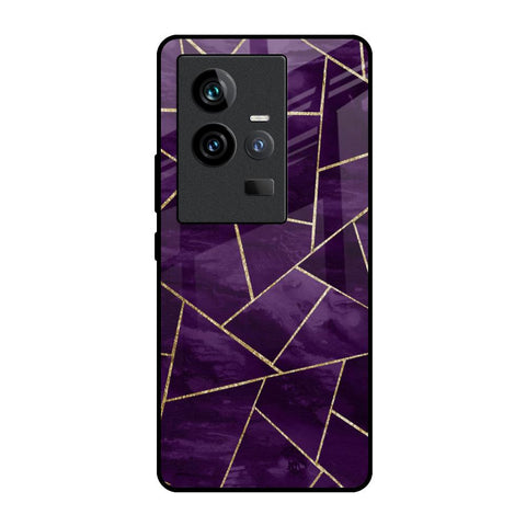 Geometric Purple iQOO 11 Glass Back Cover Online