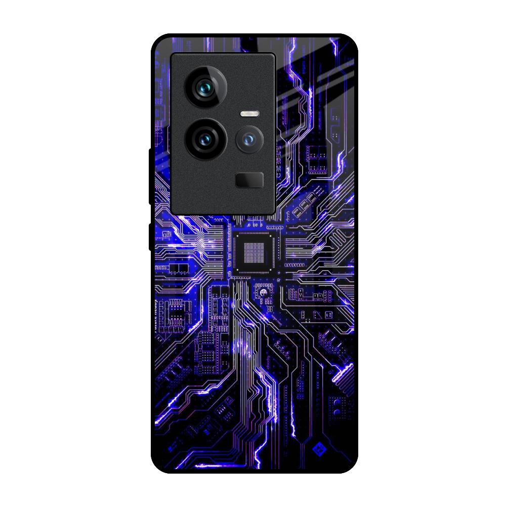 Techno Color Pattern iQOO 11 Glass Back Cover Online