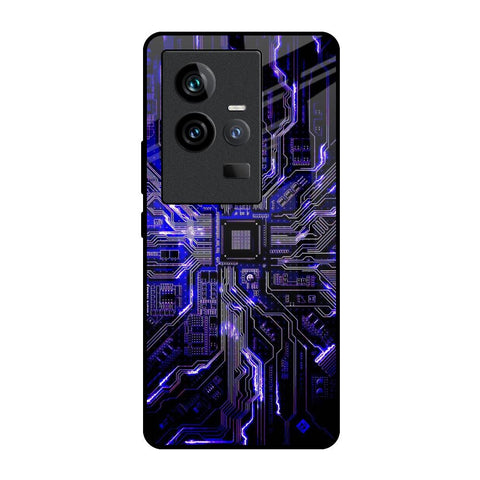 Techno Color Pattern iQOO 11 Glass Back Cover Online