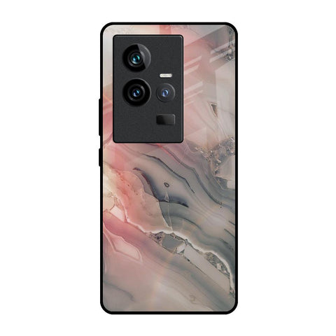 Pink And Grey Marble iQOO 11 Glass Back Cover Online