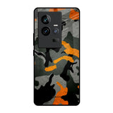 Camouflage Orange iQOO 11 Glass Back Cover Online