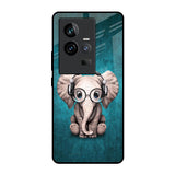 Adorable Baby Elephant iQOO 11 Glass Back Cover Online