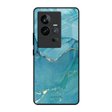 Blue Golden Glitter iQOO 11 Glass Back Cover Online