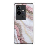 Pink & Gold Gllitter Marble iQOO 11 Glass Back Cover Online