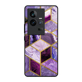 Purple Rhombus Marble iQOO 11 Glass Back Cover Online