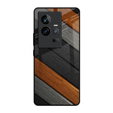 Tri Color Wood iQOO 11 Glass Back Cover Online