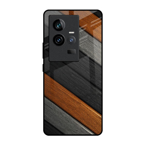 Tri Color Wood iQOO 11 Glass Back Cover Online