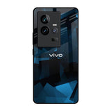 Polygonal Blue Box iQOO 11 Glass Back Cover Online