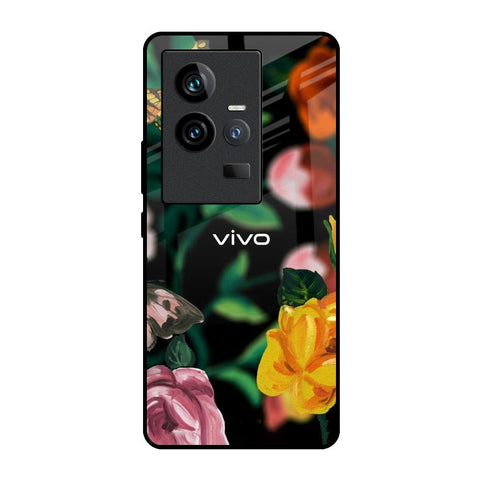 Flowers & Butterfly iQOO 11 Glass Back Cover Online