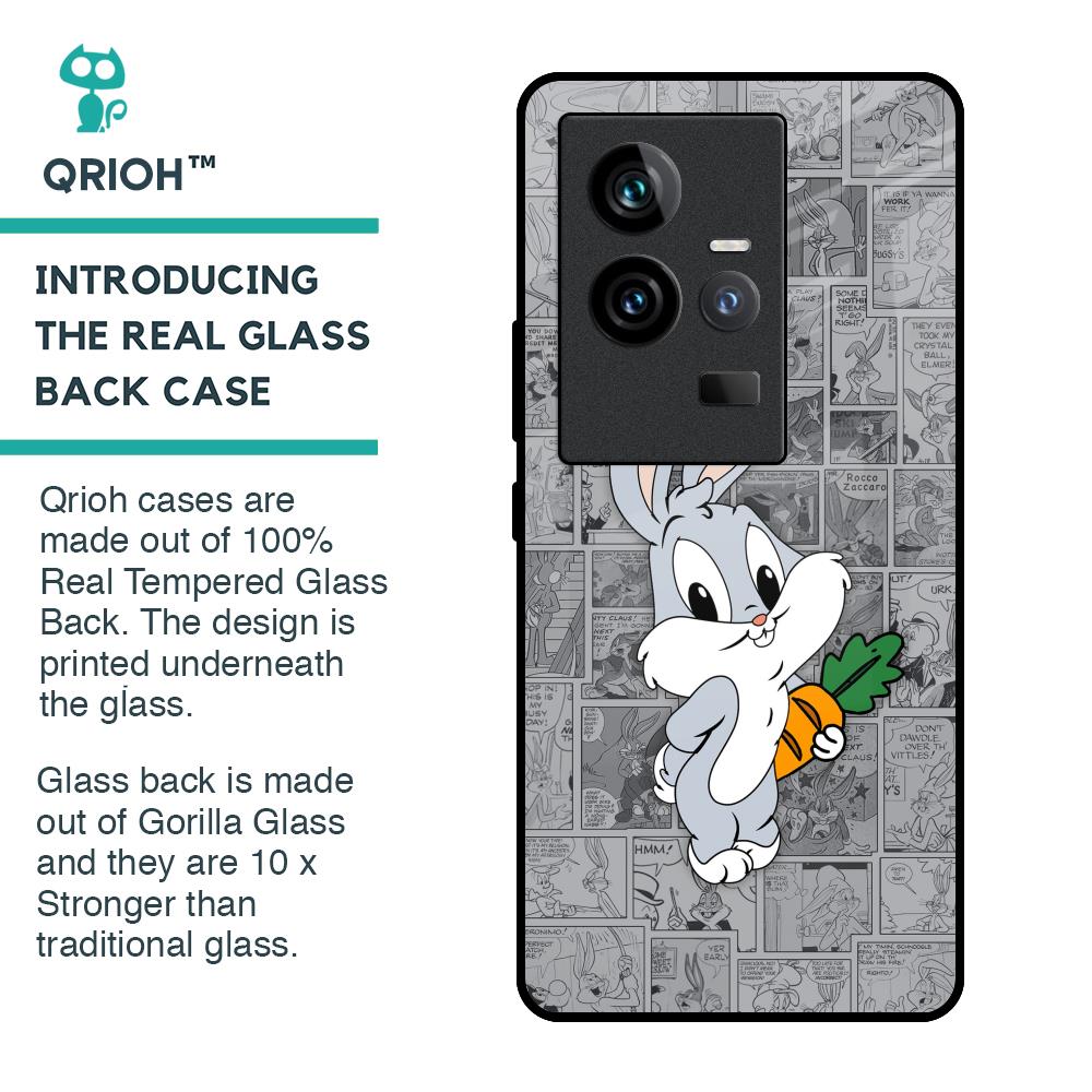 Cute Baby Bunny Glass Case for iQOO 11