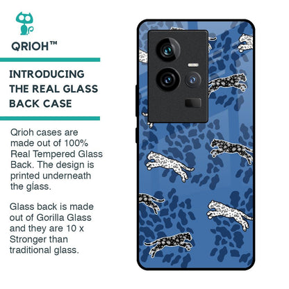 Blue Cheetah Glass Case for iQOO 11