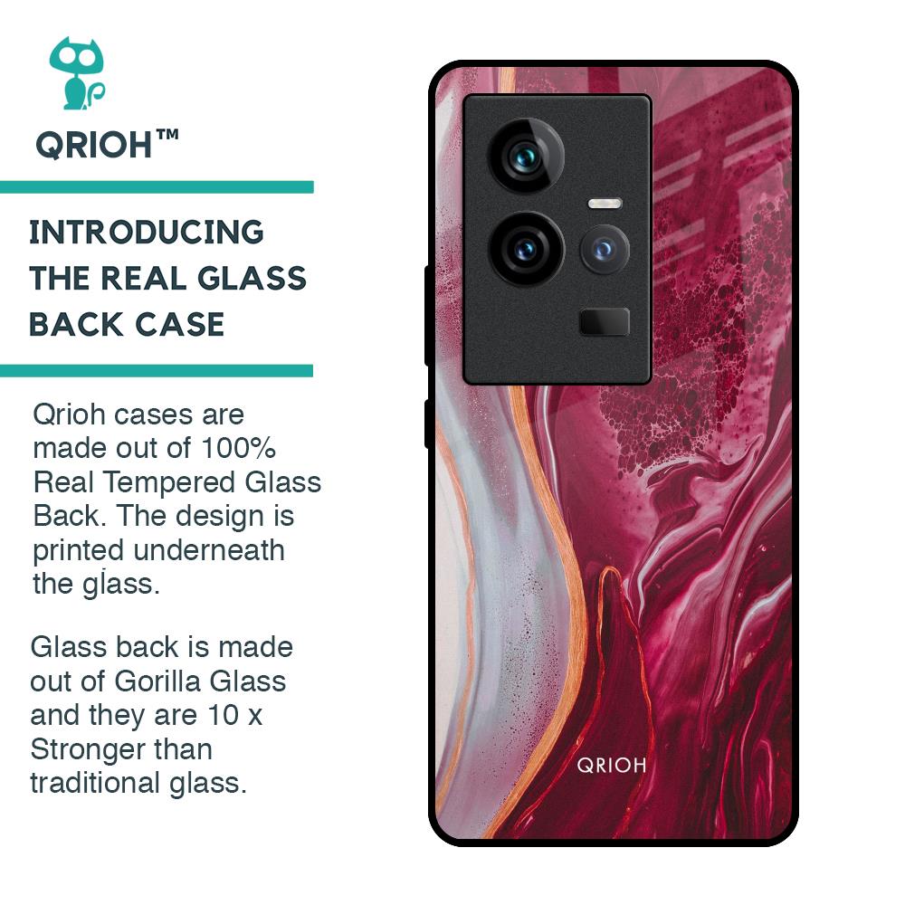 Crimson Ruby Glass Case for iQOO 11
