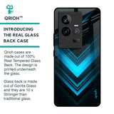 Vertical Blue Arrow Glass Case For iQOO 11