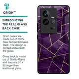 Geometric Purple Glass Case For iQOO 11