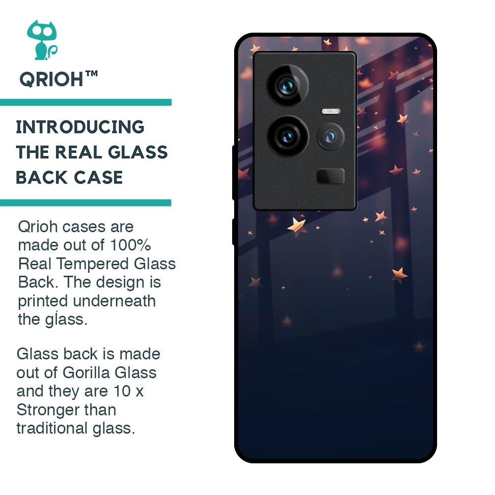 Falling Stars Glass Case For iQOO 11