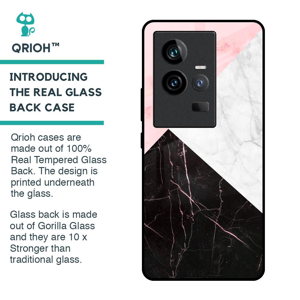 Marble Collage Art Glass Case For iQOO 11