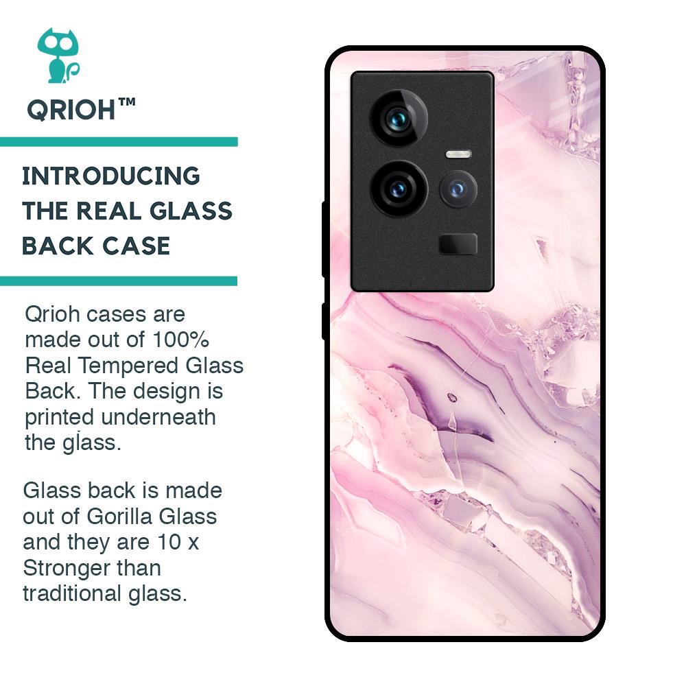 Diamond Pink Gradient Glass Case For iQOO 11