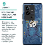 Kitty In Pocket Glass Case For iQOO 11
