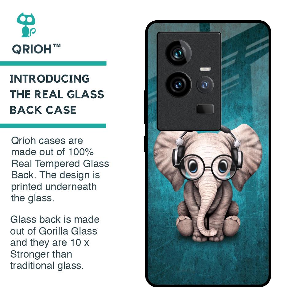 Adorable Baby Elephant Glass Case For iQOO 11