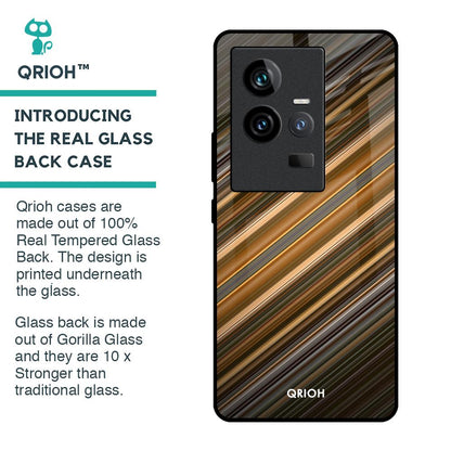 Diagonal Slash Pattern Glass Case for iQOO 11