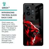Red Angry Lion Glass Case for iQOO 11