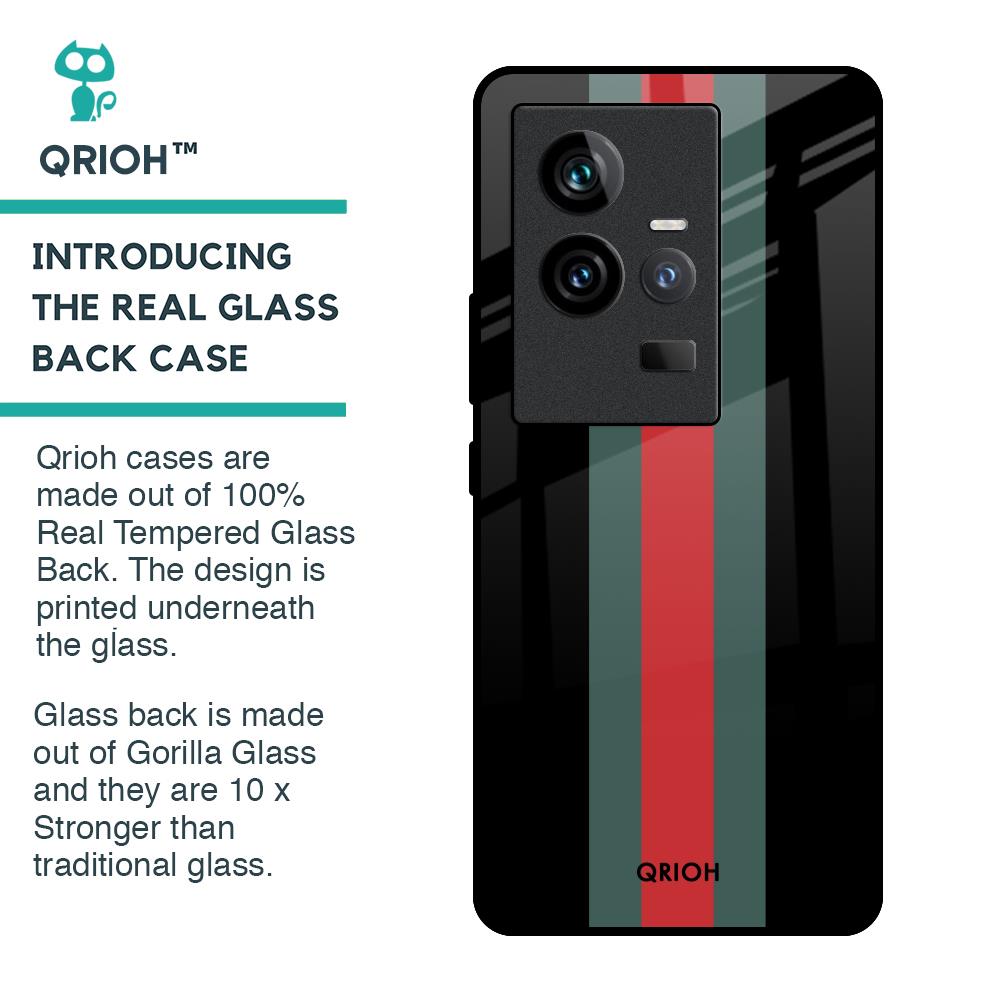 Vertical Stripes Glass Case for iQOO 11