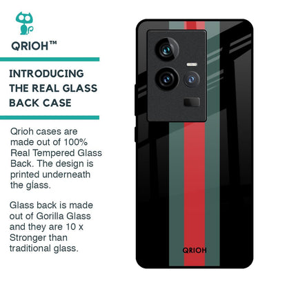 Vertical Stripes Glass Case for iQOO 11