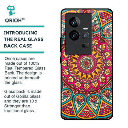 Elegant Mandala Glass Case for iQOO 11