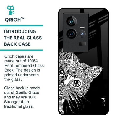 Kitten Mandala Glass Case for iQOO 11