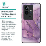 Purple Gold Marble Glass Case for iQOO 11