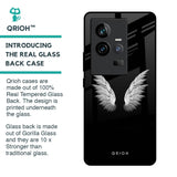 White Angel Wings Glass Case for iQOO 11