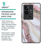 Pink & Gold Gllitter Marble Glass Case for iQOO 11