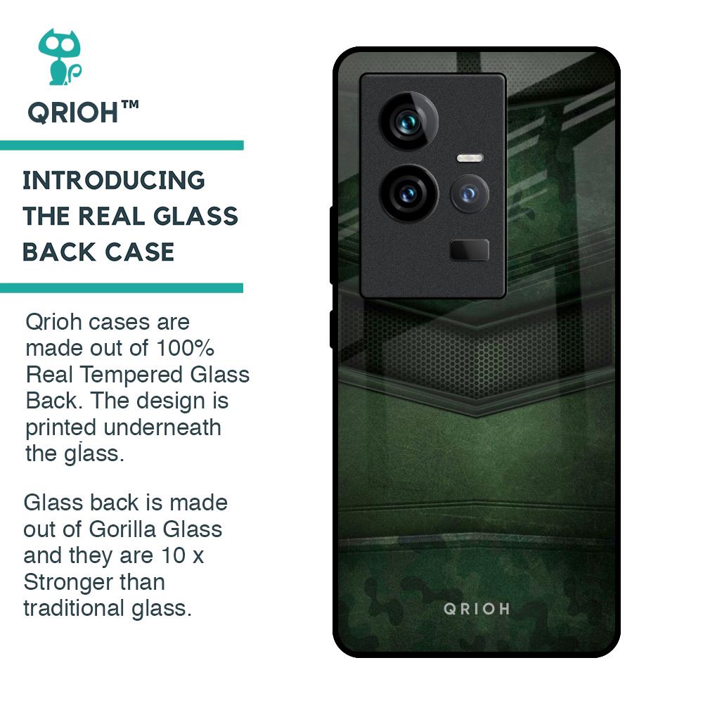Green Leather Glass Case for iQOO 11