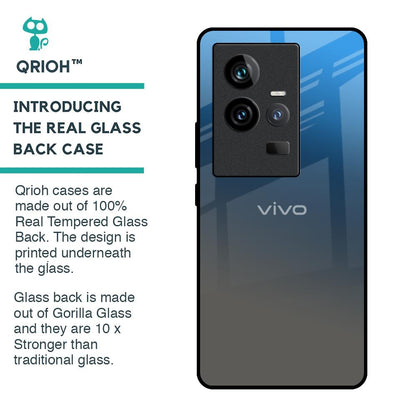Blue Grey Ombre Glass Case for iQOO 11