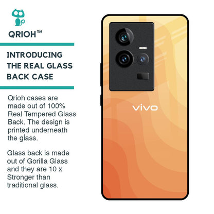 Orange Curve Pattern Glass Case for iQOO 11