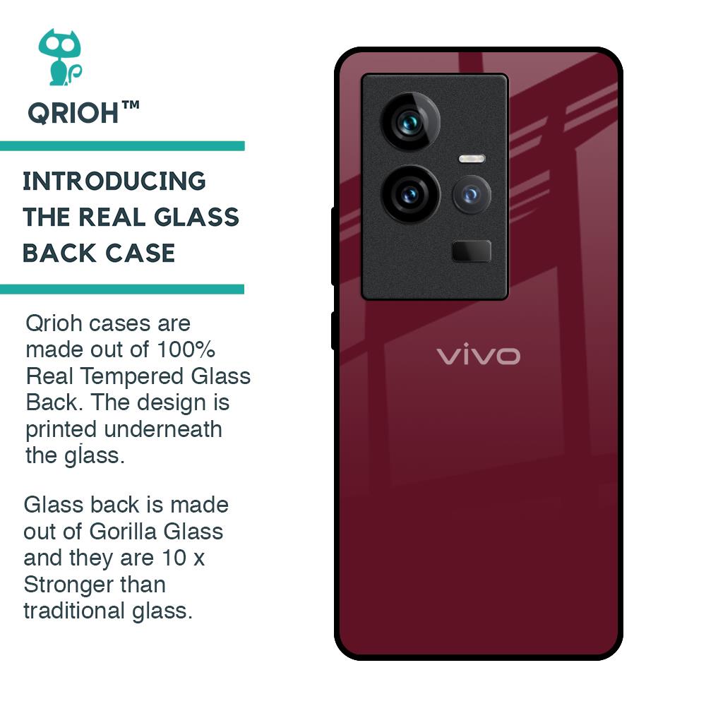Classic Burgundy Glass Case for iQOO 11