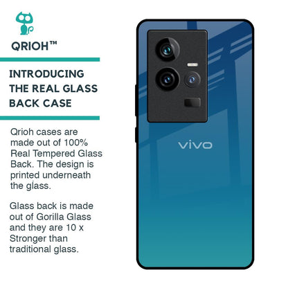Celestial Blue Glass Case For iQOO 11