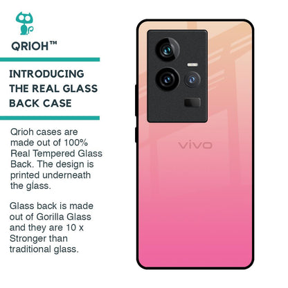 Pastel Pink Gradient Glass Case For iQOO 11
