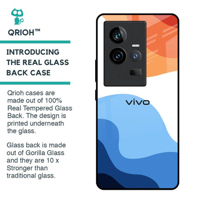 Wavy Color Pattern Glass Case for iQOO 11