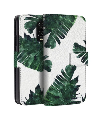 Green Leaf Texture OnePlus Flip Cases & Covers Online